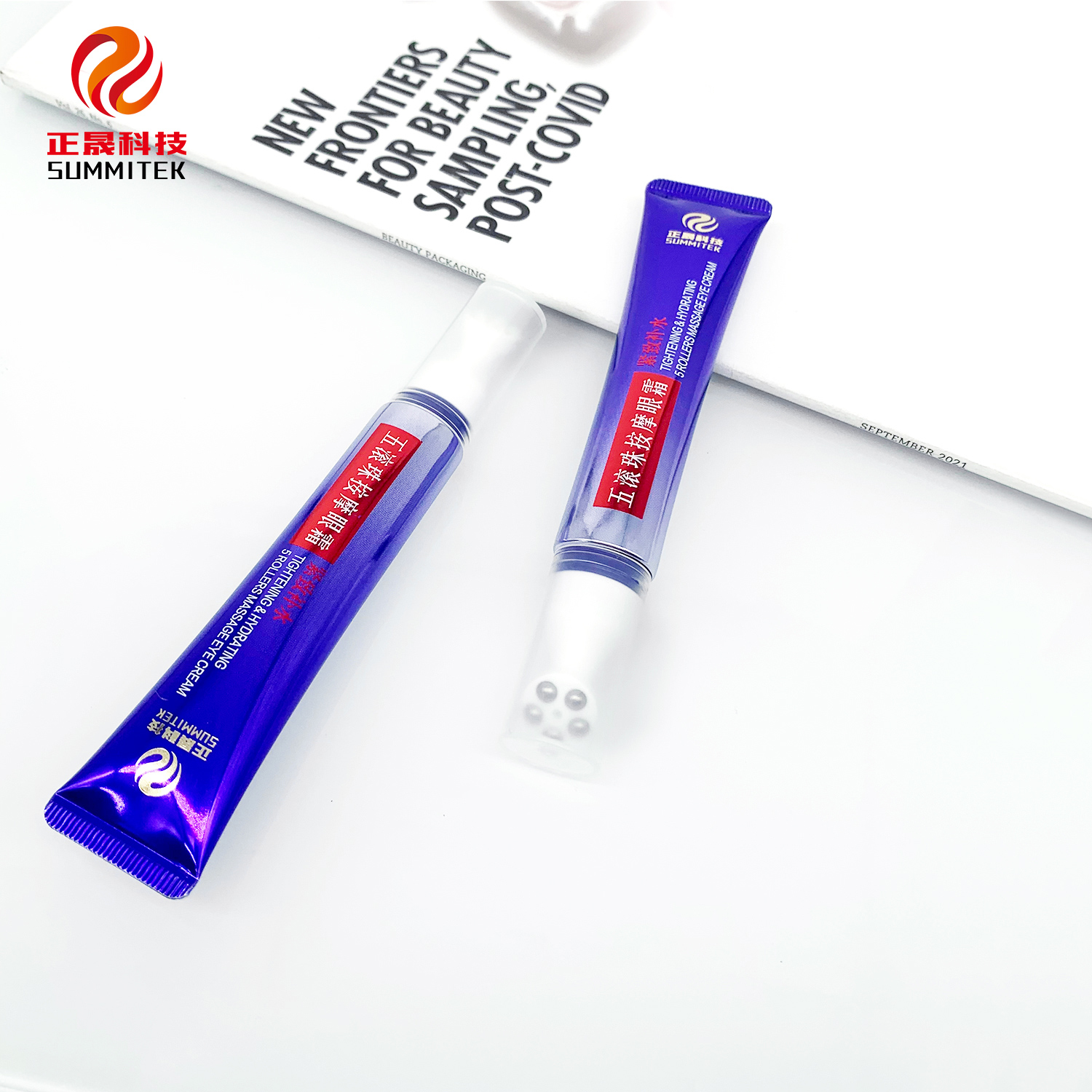 Tube oculaire de massage &agrave; cinq rouleaux D19