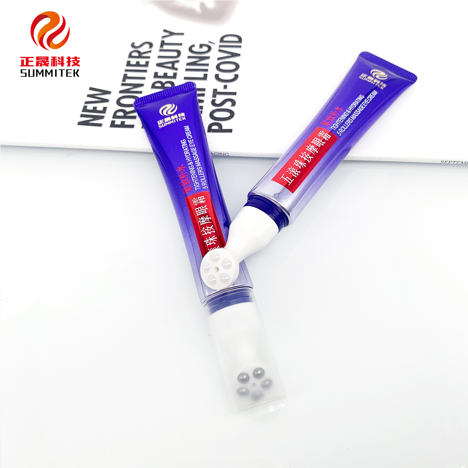 Tube oculaire de massage &agrave; cinq rouleaux D19