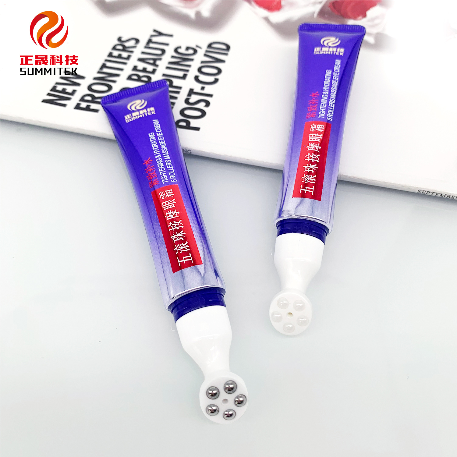 Tube oculaire de massage &agrave; cinq rouleaux D19