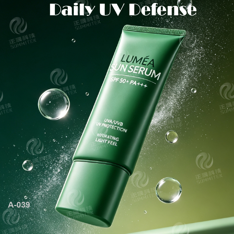 Tube de protection solaire avec buse longue | Emballage de protection UV avec bouchon &agrave; vis vert