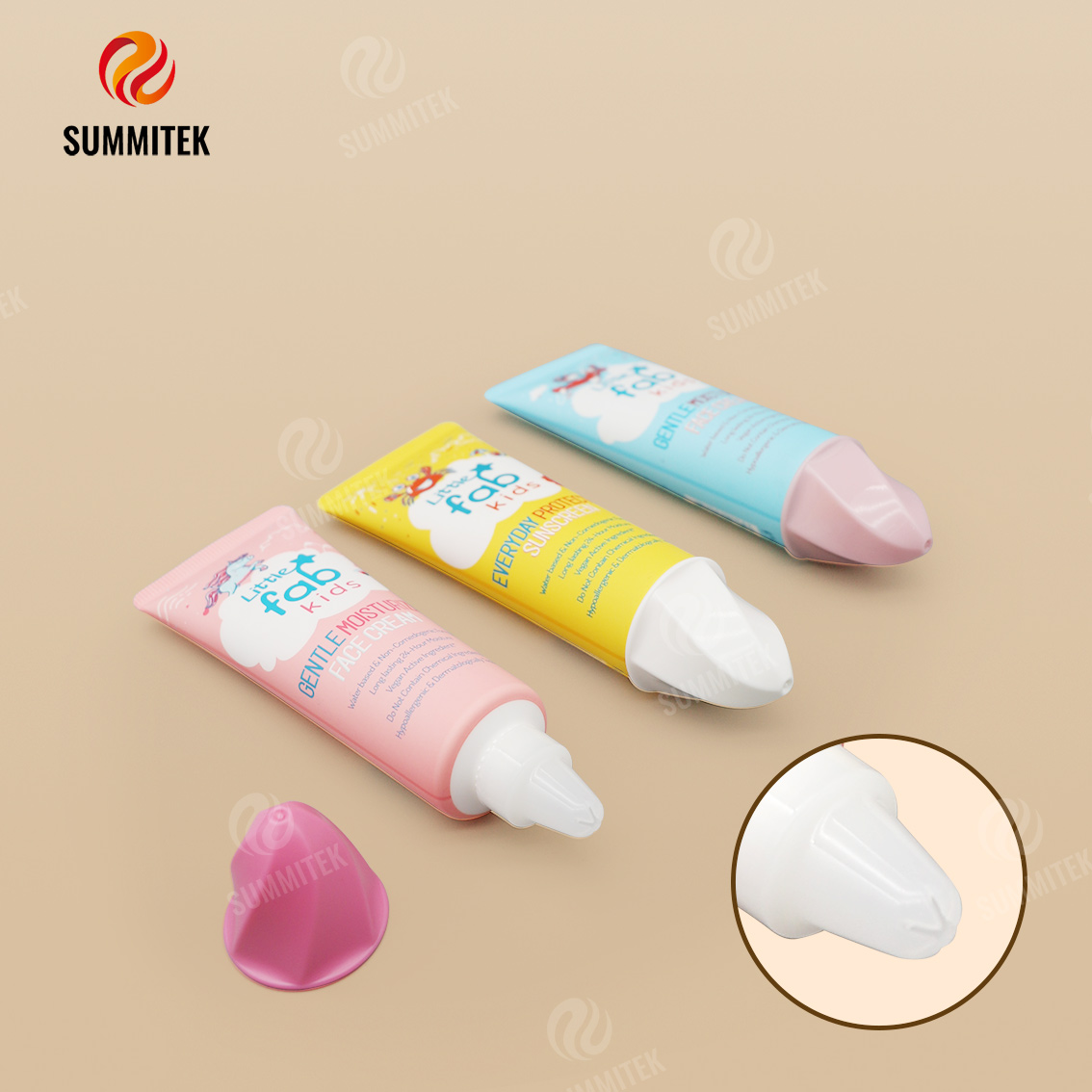 Tube de cr&egrave;me solaire et hydratante pour enfants avec capuchon &agrave; pression pour cr&egrave;me glac&eacute;e
