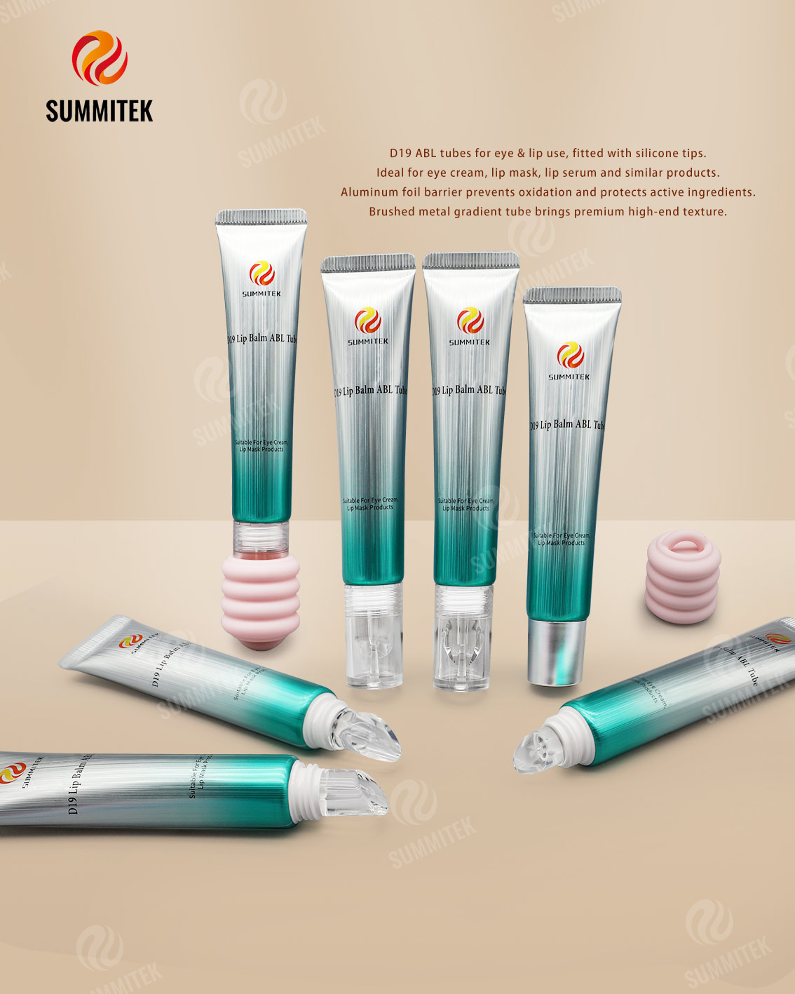 Tubes ABL D19 avec embout en silicone &mdash; Emballage pour soins des yeux et des l&egrave;vres