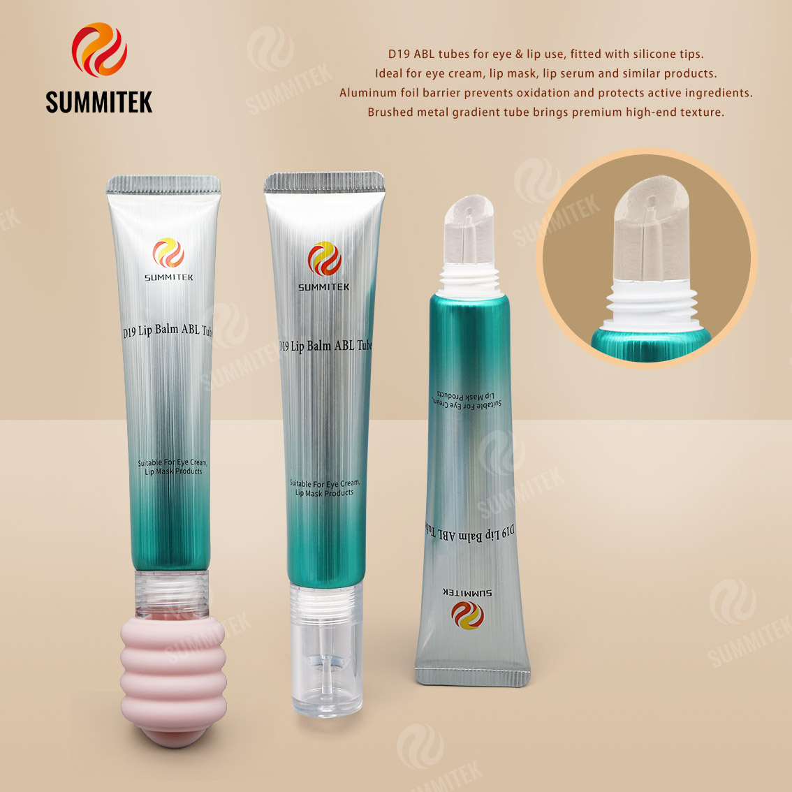 Tubes ABL D19 avec embout en silicone &mdash; Emballage pour soins des yeux et des l&egrave;vres
