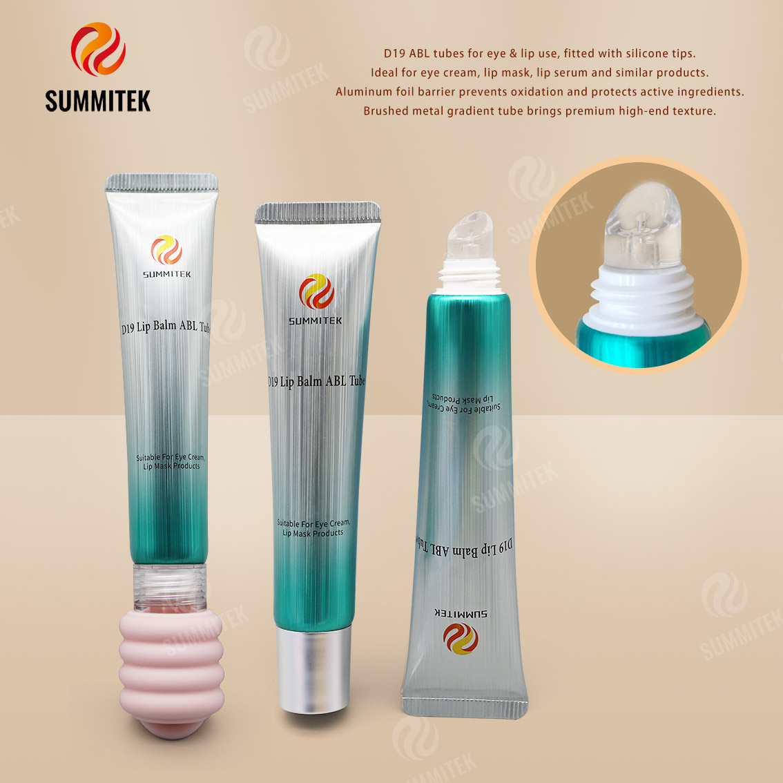 Tubes ABL D19 avec embout en silicone &mdash; Emballage pour soins des yeux et des l&egrave;vres