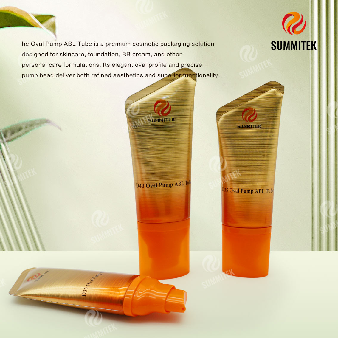 Tube de pompe ABL | Tube de soins de la peau en plastique en aluminium &agrave; haute barri&egrave;re
