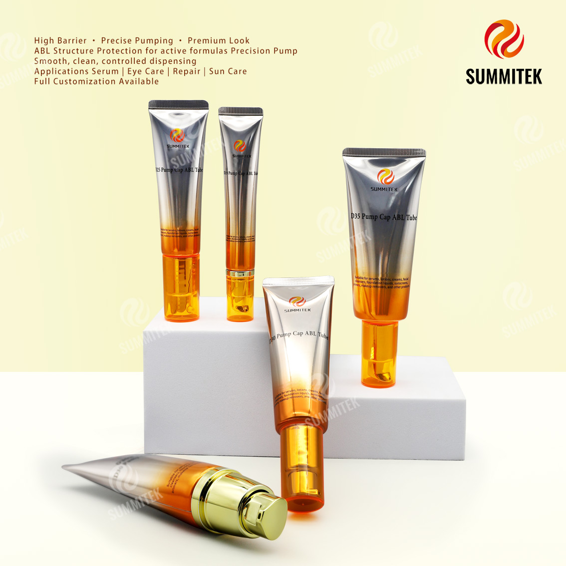 Tube de pompe ABL | Tube de soins de la peau en plastique en aluminium &agrave; haute barri&egrave;re