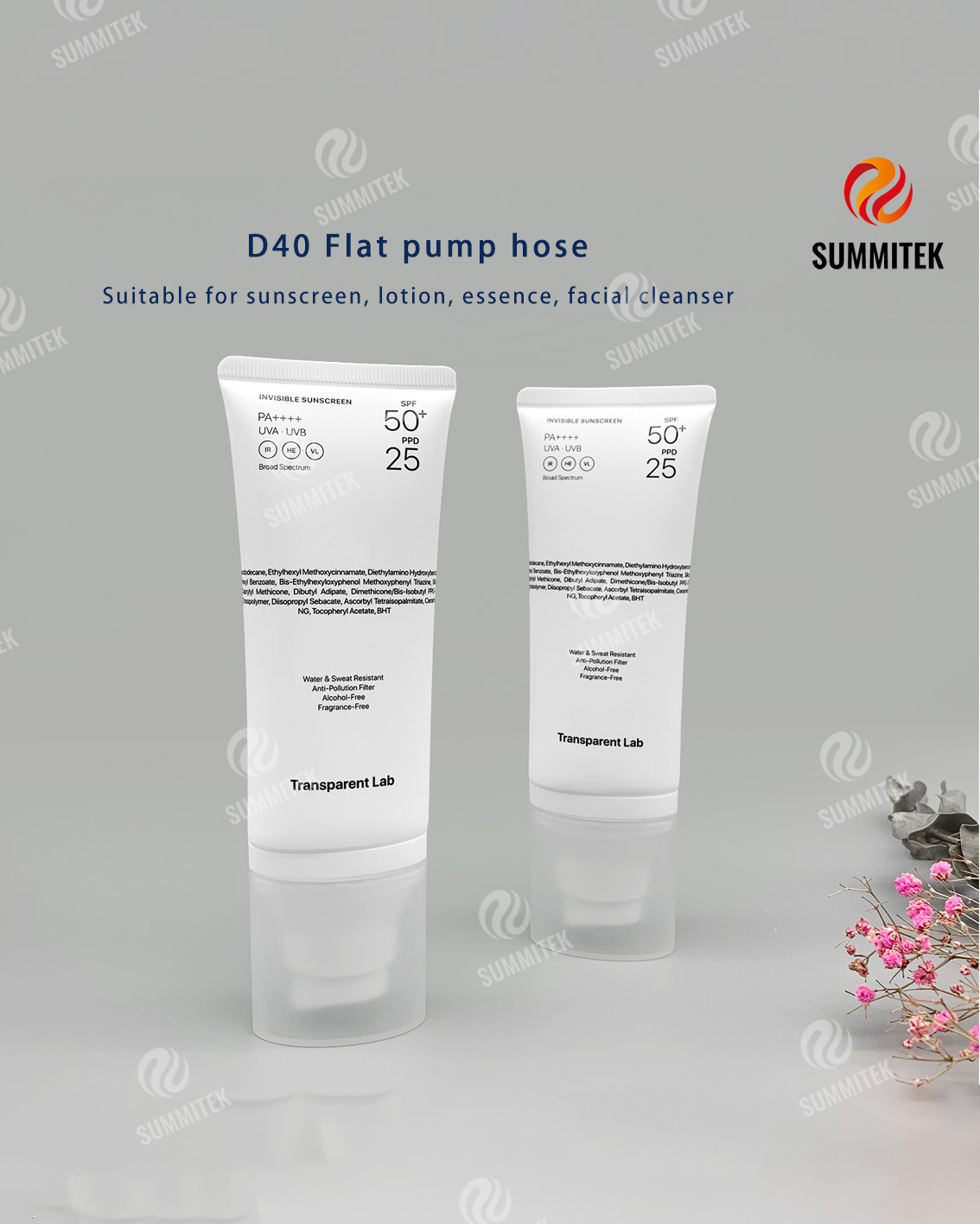 Tube de pompe ovale PE | Emballage cosm&eacute;tique minimaliste blanc mat