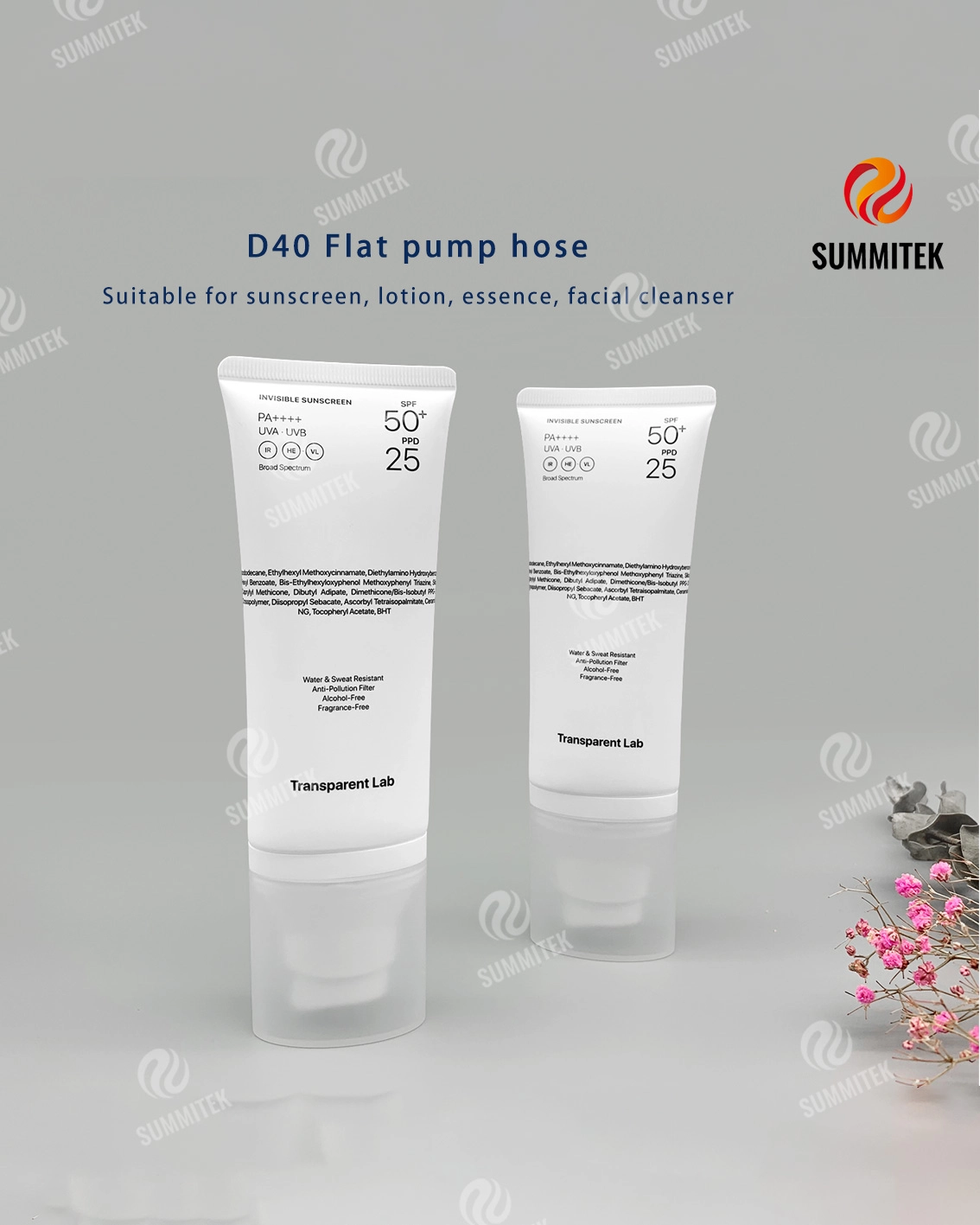Tube de pompe ovale PE | Emballage cosm&eacute;tique minimaliste blanc mat