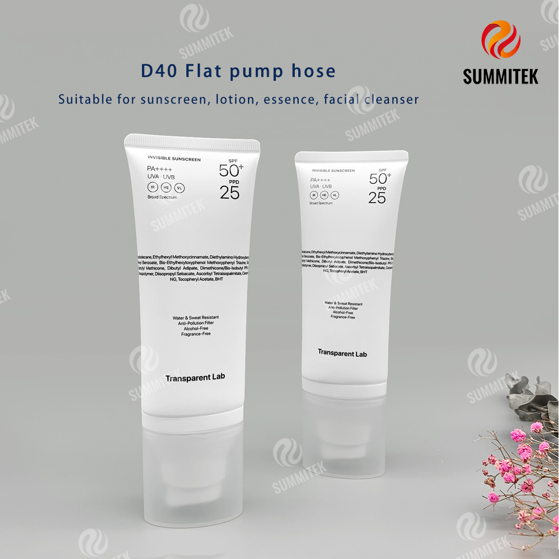 Tube de pompe ovale PE | Emballage cosm&eacute;tique minimaliste blanc mat