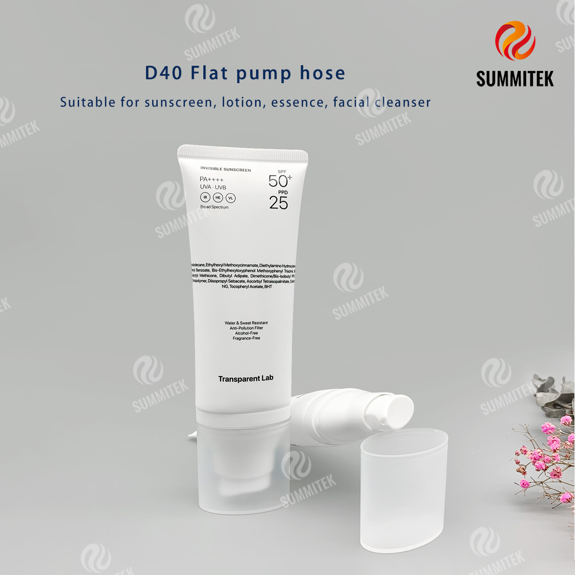Tube de pompe ovale PE | Emballage cosm&eacute;tique minimaliste blanc mat