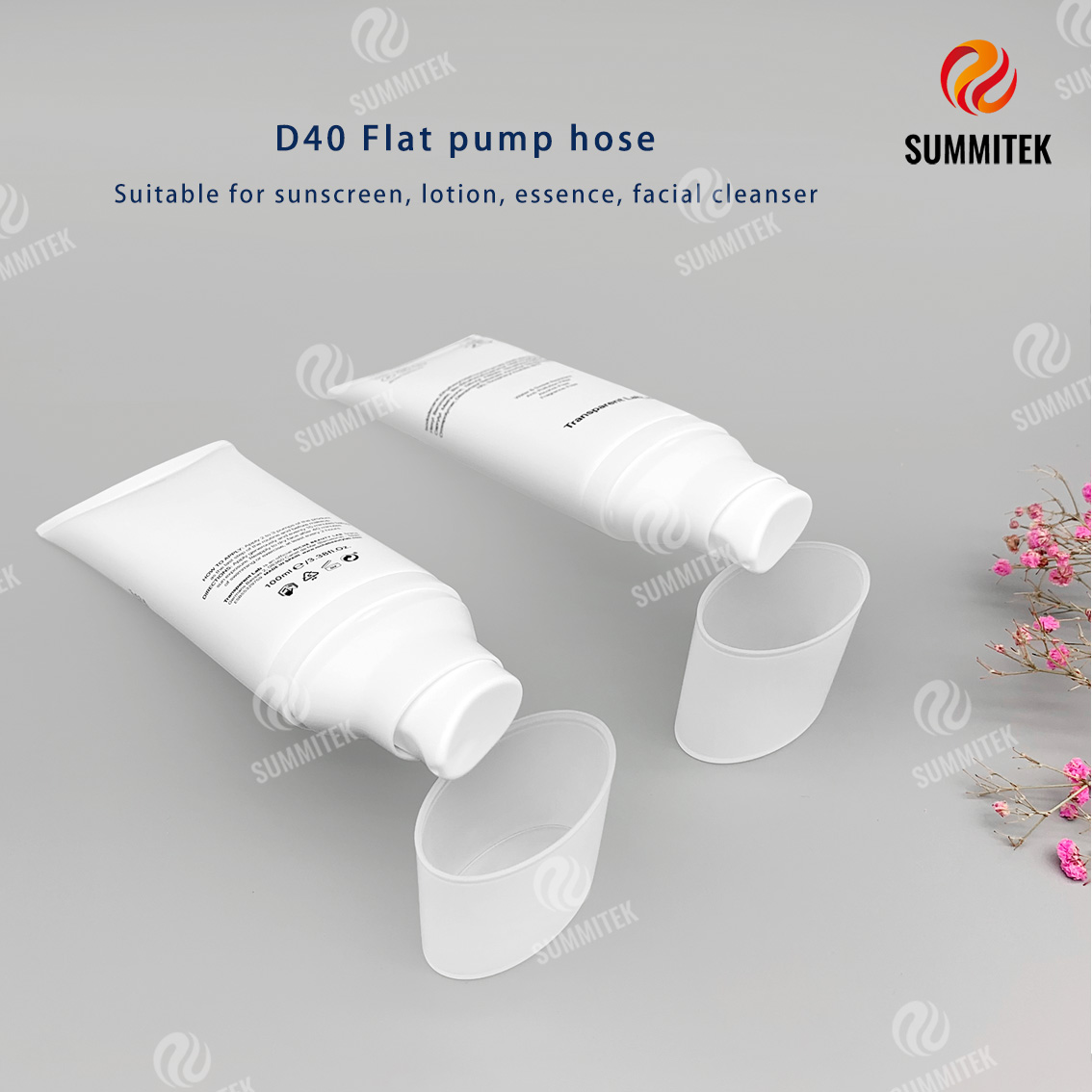 Tube de pompe ovale PE | Emballage cosm&eacute;tique minimaliste blanc mat