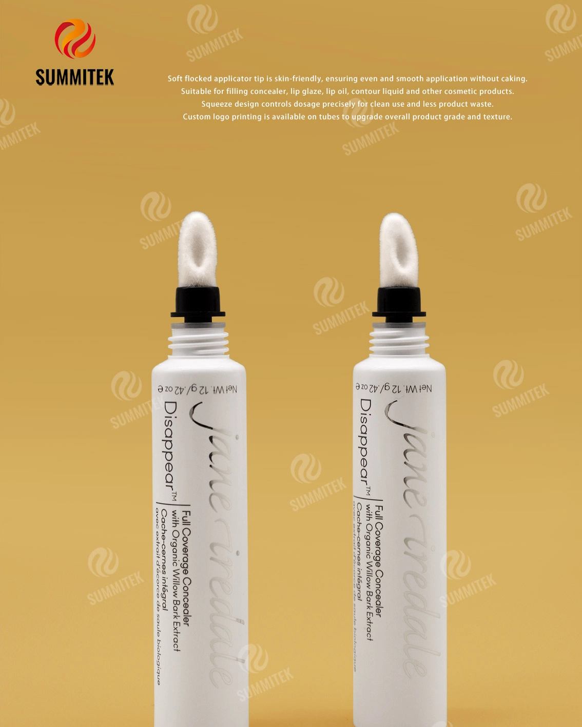 Tube &agrave; pointe floqu&eacute;e D19 | Emballage correcteur avec applicateur souple