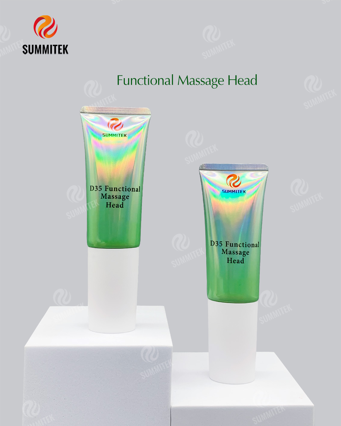 Tube de massage souple ovale D35 | Emballage de soins de la peau avec applicateur fonctionnel
