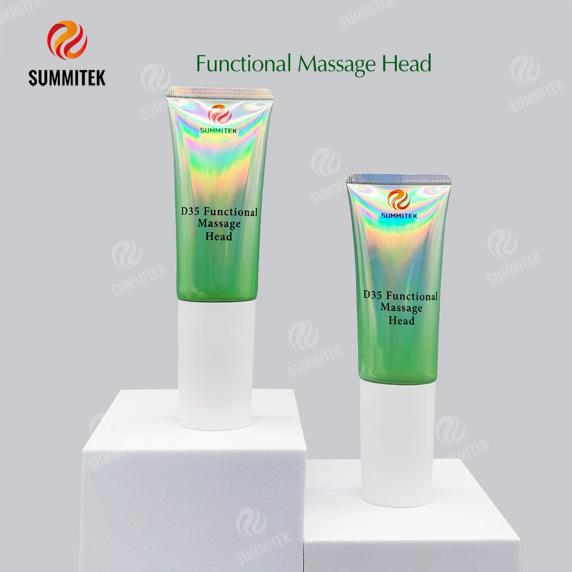 Tube de massage souple ovale D35 | Emballage de soins de la peau avec applicateur fonctionnel