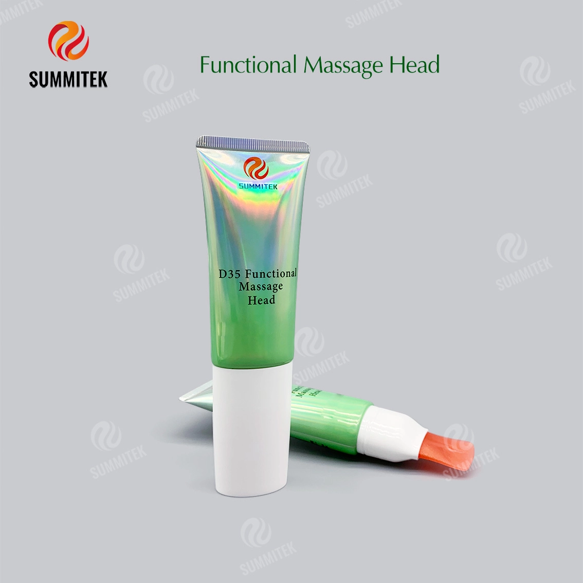 Tube de massage souple ovale D35 | Emballage de soins de la peau avec applicateur fonctionnel
