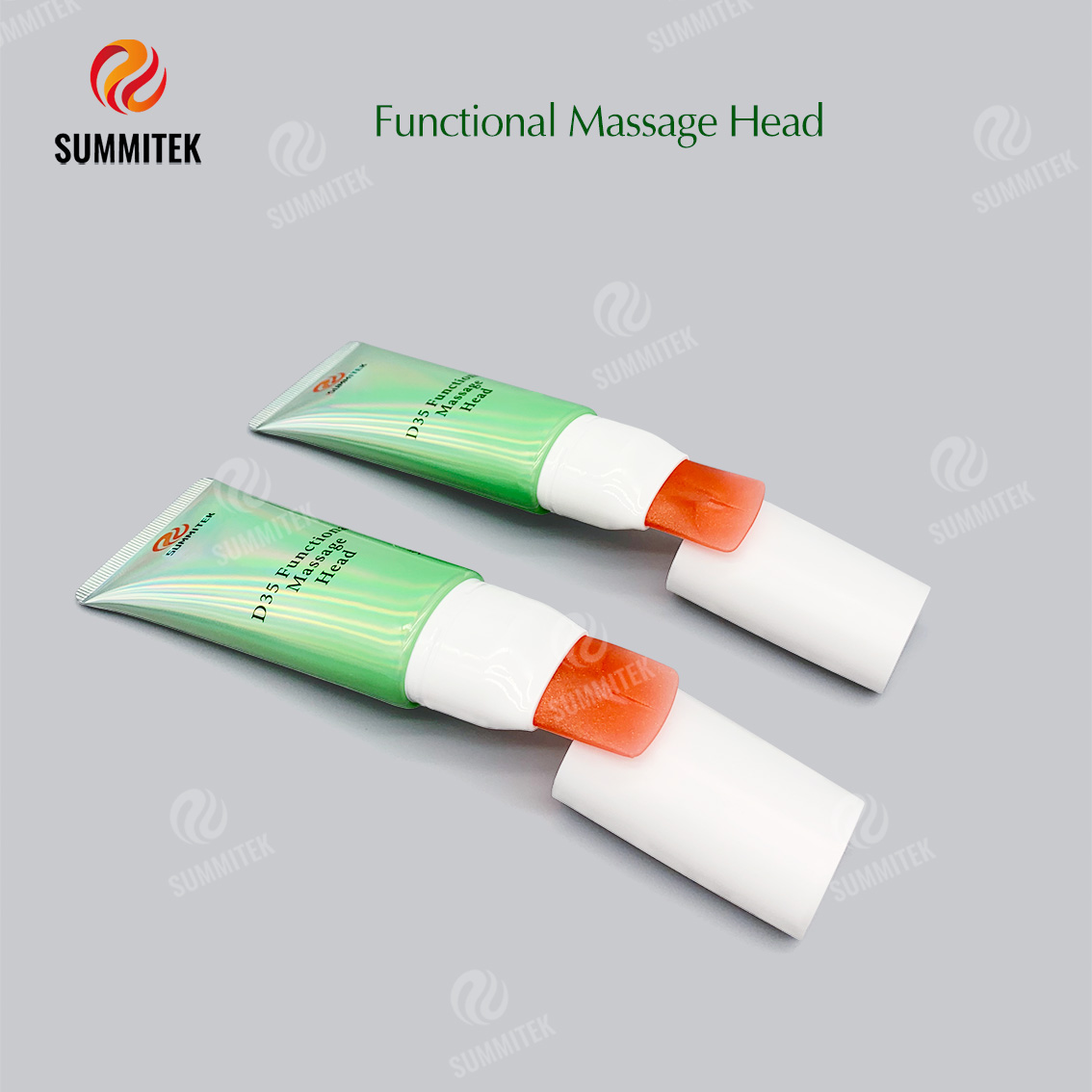 Tube de massage souple ovale D35 | Emballage de soins de la peau avec applicateur fonctionnel