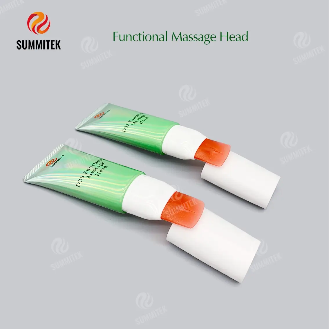 Tube de massage souple ovale D35 | Emballage de soins de la peau avec applicateur fonctionnel