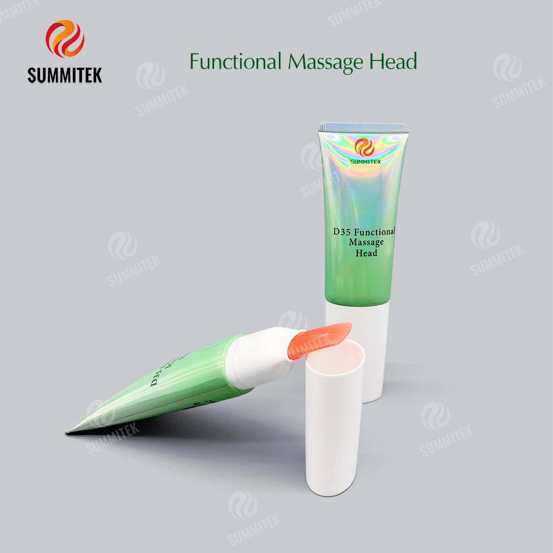 Tube de massage souple ovale D35 | Emballage de soins de la peau avec applicateur fonctionnel