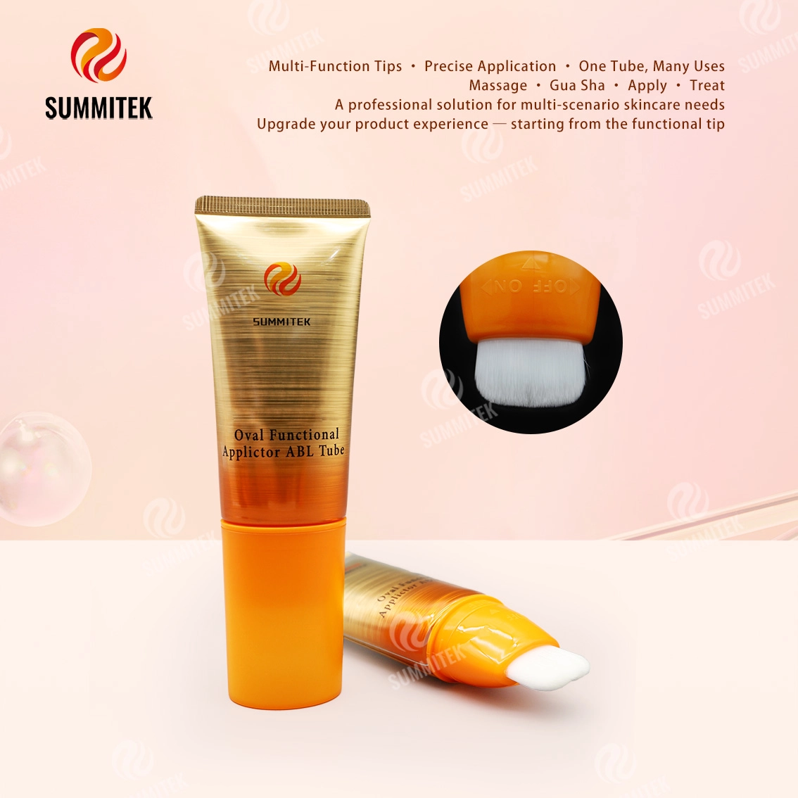 Applicateur fonctionnel ovale D35 Tube ABL | Emballage de soins de la peau multi-t&ecirc;tes