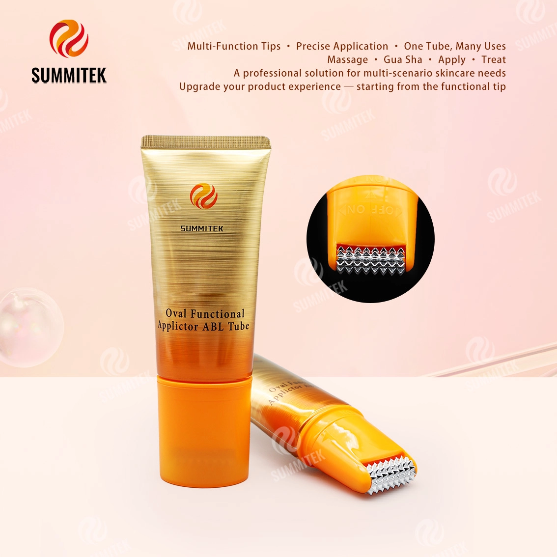 Applicateur fonctionnel ovale D35 Tube ABL | Emballage de soins de la peau multi-t&ecirc;tes