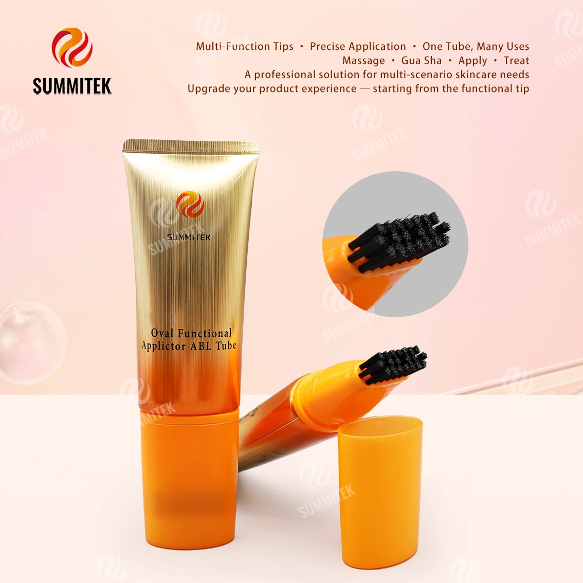 Tube fonctionnel ovale D40 | Emballage de nettoyants et de soins corporels multi-t&ecirc;tes
