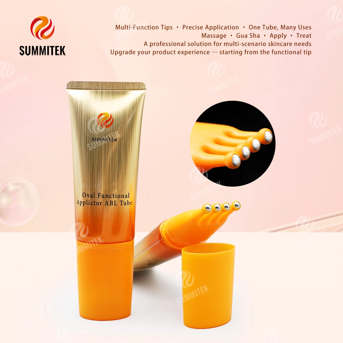 Tube fonctionnel ovale D40 | Emballage de nettoyants et de soins corporels multi-t&ecirc;tes