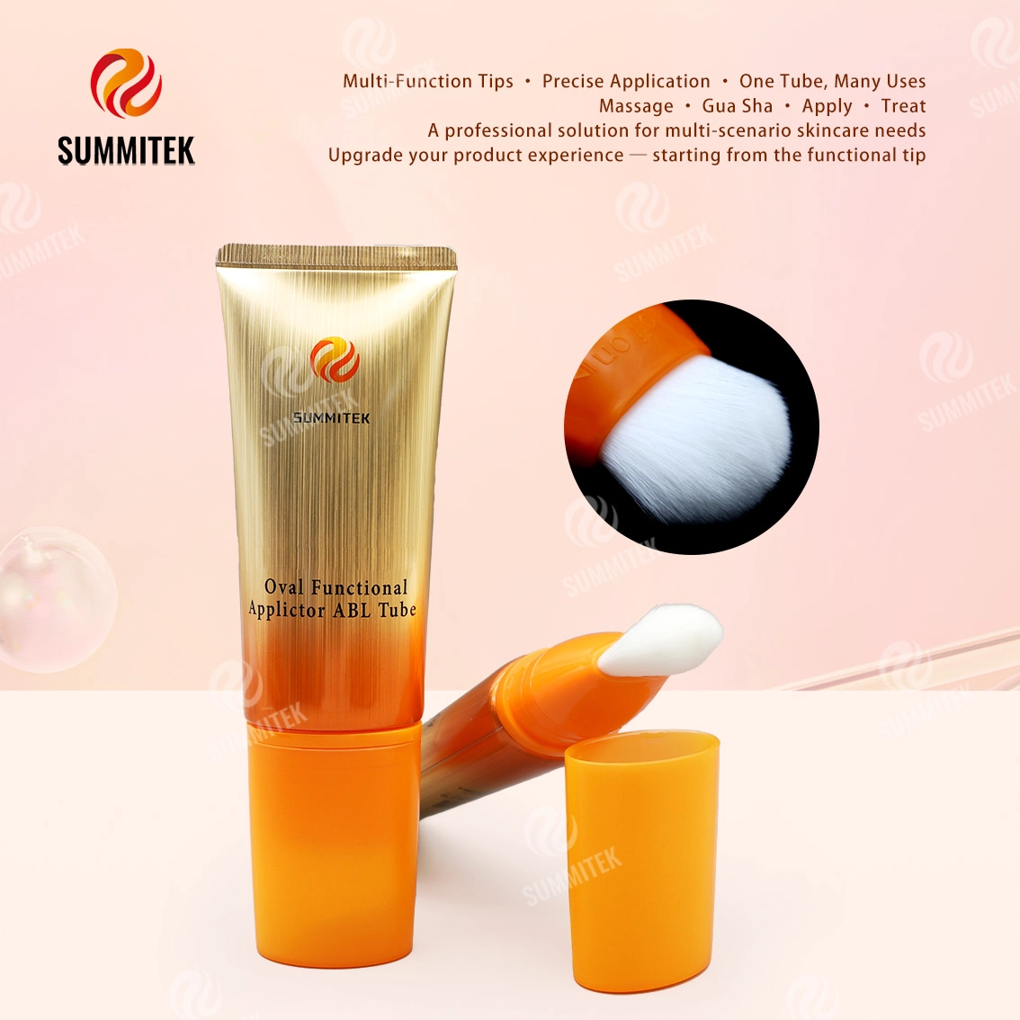 Tube fonctionnel ovale D40 | Emballage de nettoyants et de soins corporels multi-t&ecirc;tes
