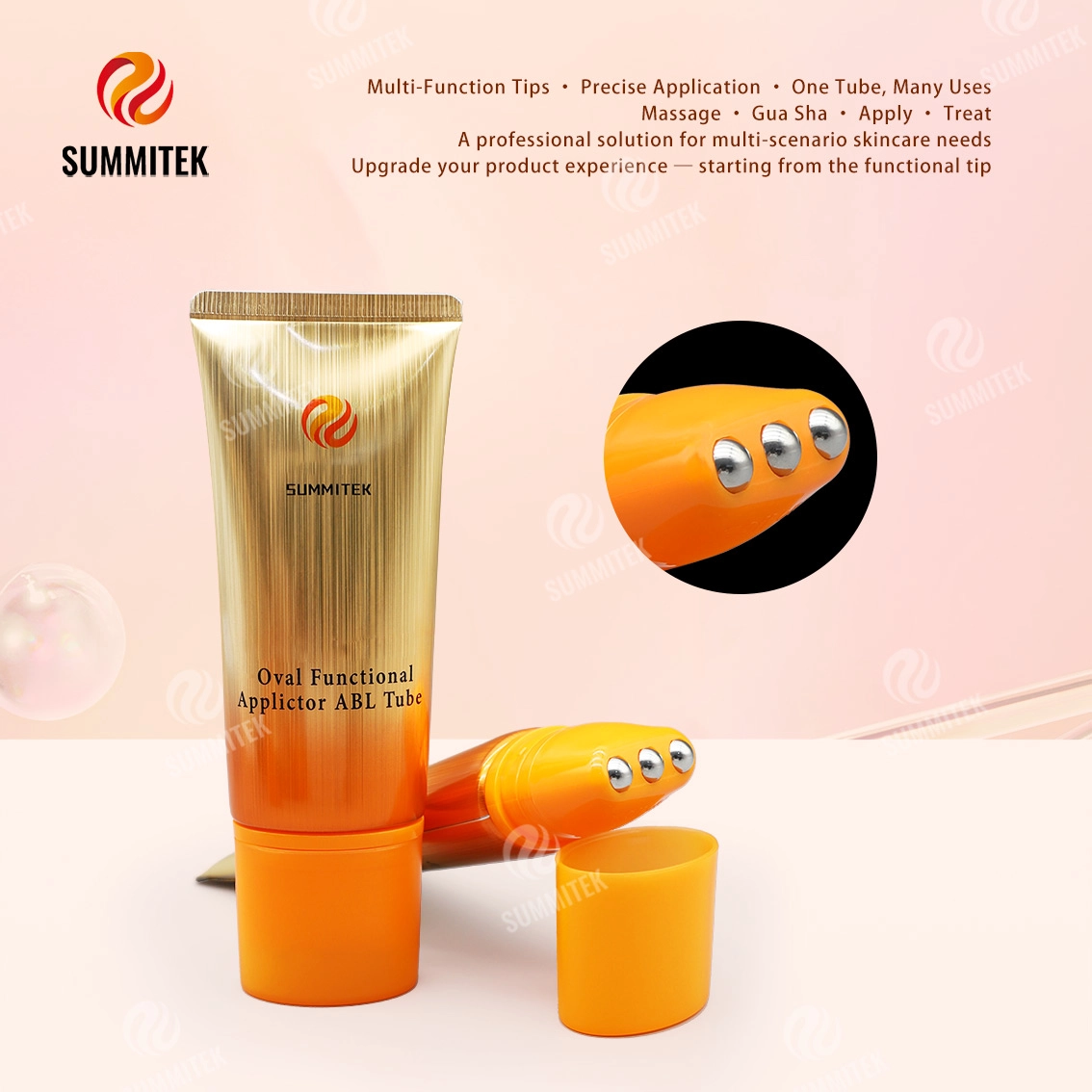 Tube fonctionnel ovale D40 | Emballage de nettoyants et de soins corporels multi-t&ecirc;tes