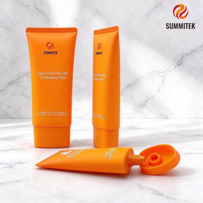 Tube plat super ovale D50 | Emballage de nettoyant pour le visage et de lotion pour le corps