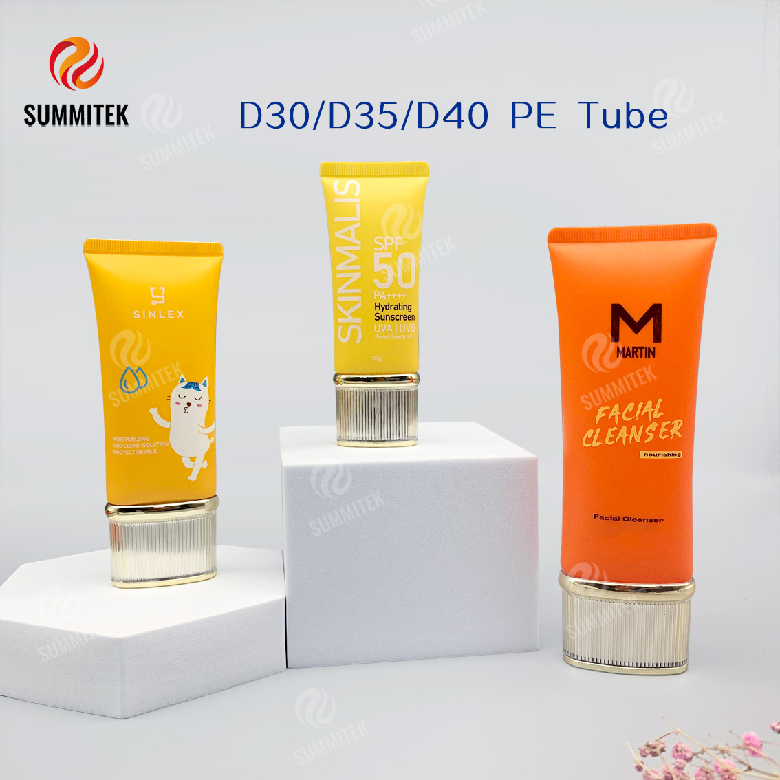 Tube &agrave; bouchon &agrave; vis galvanis&eacute; &agrave; buse courte | Emballage de soins de la peau tailles D30/D35/D40