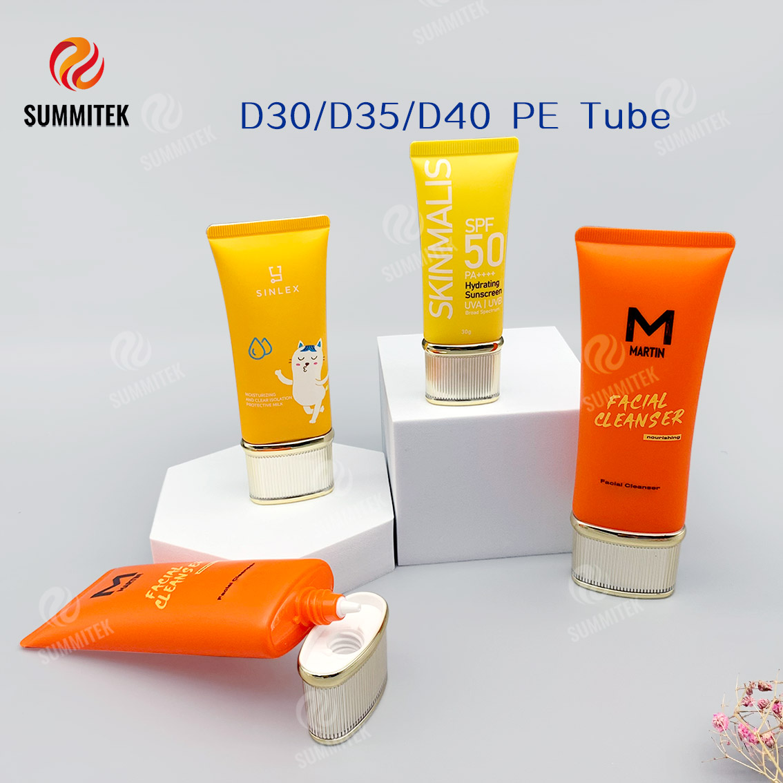 Tube &agrave; bouchon &agrave; vis galvanis&eacute; &agrave; buse courte | Emballage de soins de la peau tailles D30/D35/D40