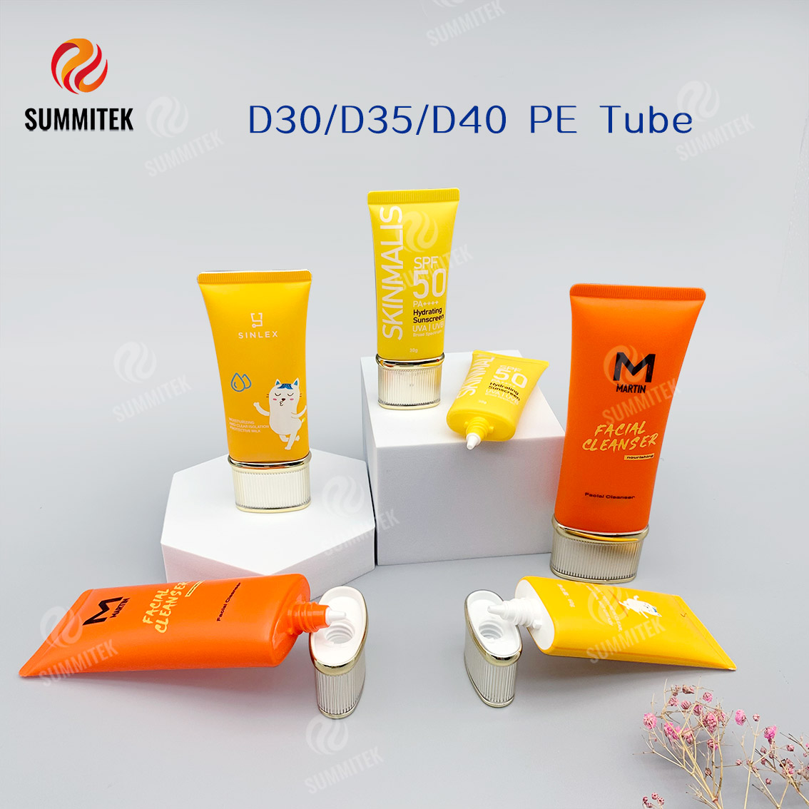 Tube &agrave; bouchon &agrave; vis galvanis&eacute; &agrave; buse courte | Emballage de soins de la peau tailles D30/D35/D40