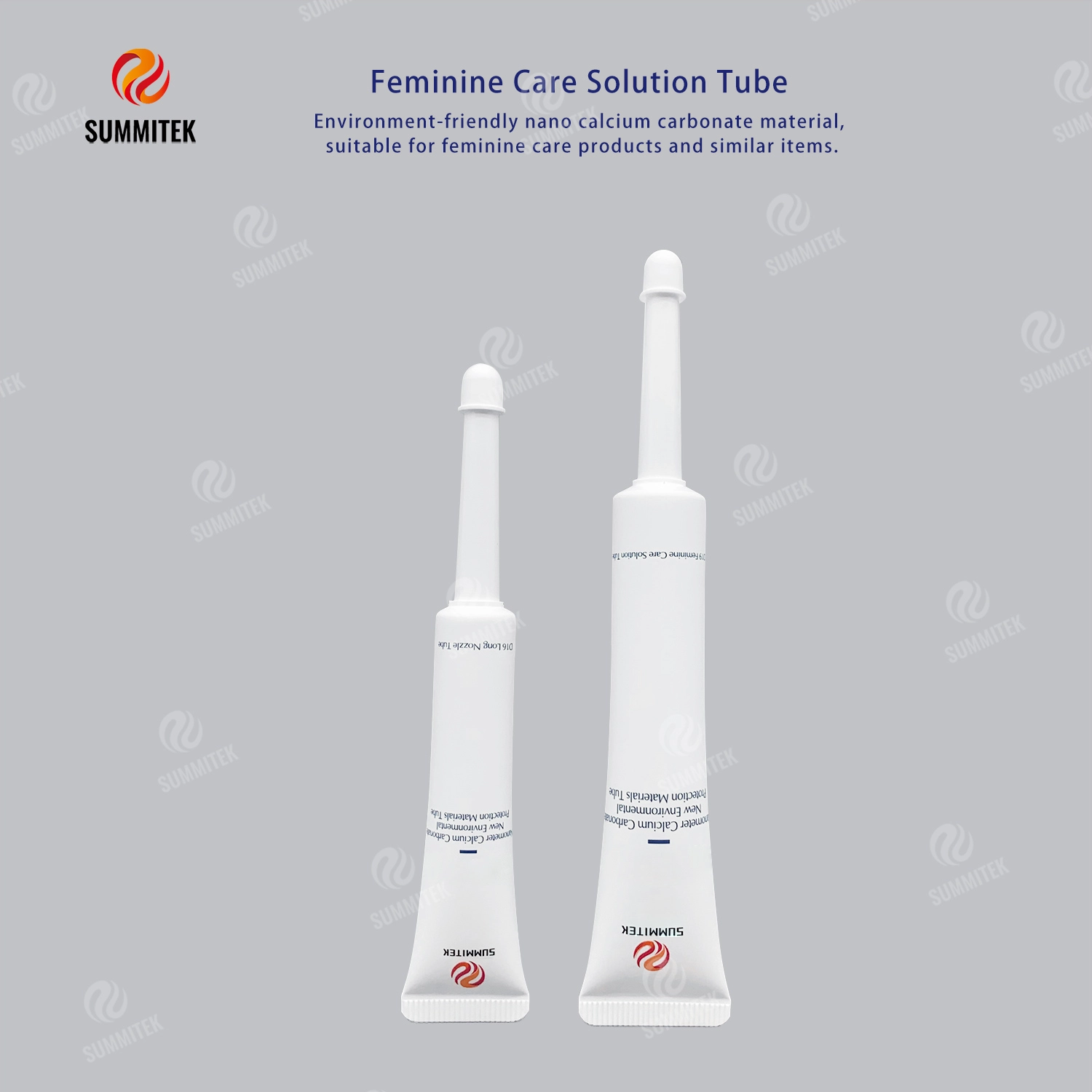Tube de soins f&eacute;minins &agrave; buse longue | Tube &eacute;cologique de carbonate de calcium nanom&eacute;trique D16/D19