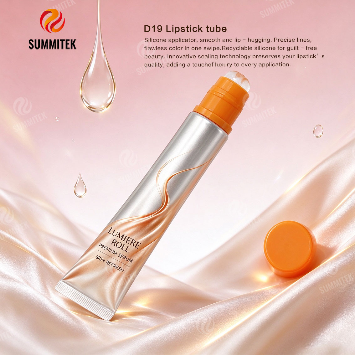 Tube brillant &agrave; l&egrave;vres D19 | Applicateur en silicone en forme de beignet