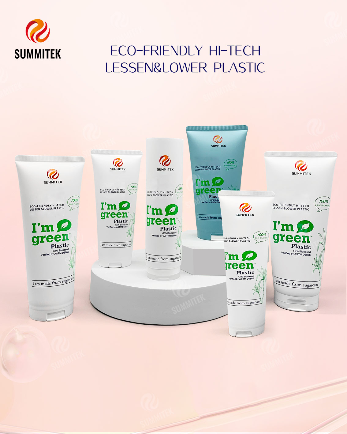 Tube bioplastique de canne &agrave; sucre D35/D40 | Emballage cosm&eacute;tique &eacute;cologique I'm Green&trade;