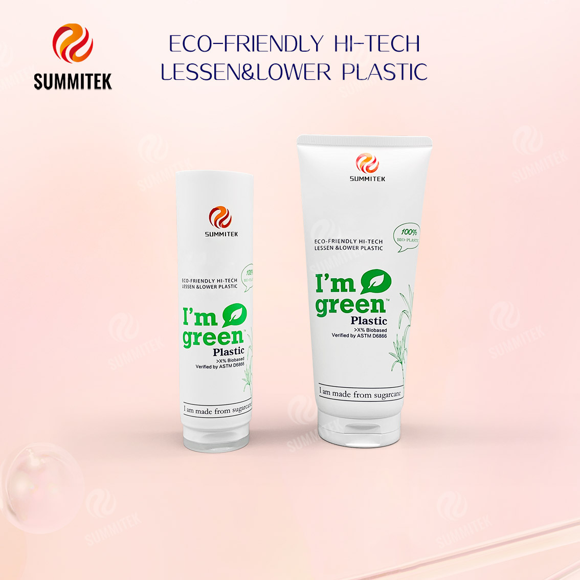 Tube PE &agrave; base de canne &agrave; sucre D35 D40 pour emballage de soins naturels de la peau