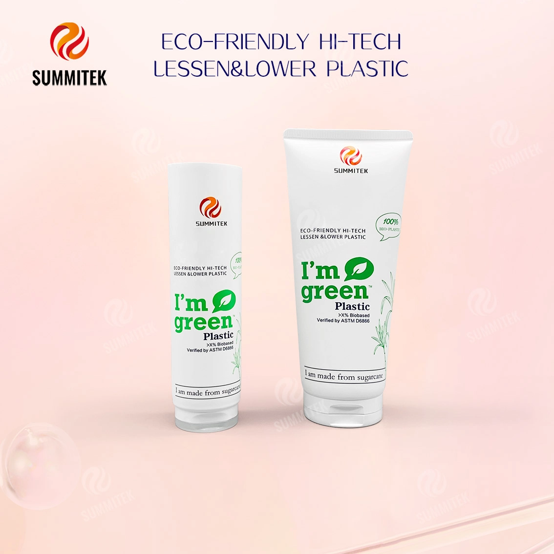 Tube PE &agrave; base de canne &agrave; sucre D35 D40 pour emballage de soins naturels de la peau