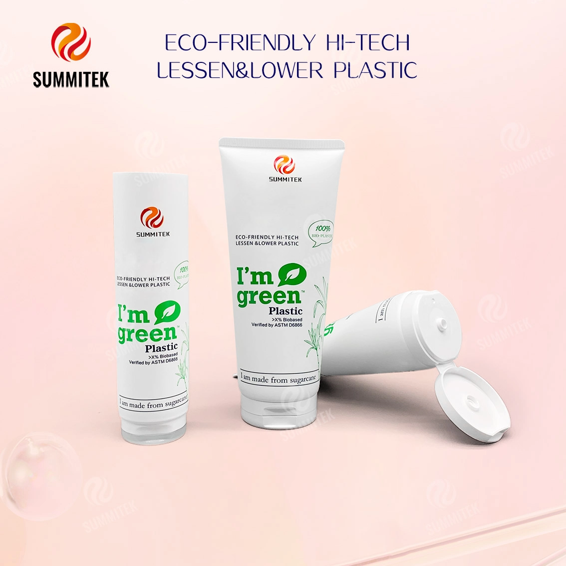 Tube PE &agrave; base de canne &agrave; sucre D35 D40 pour emballage de soins naturels de la peau