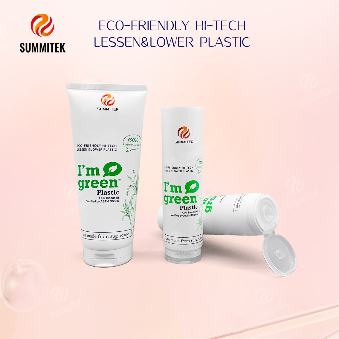 Tube bioplastique de canne &agrave; sucre D35/D40 | Emballage cosm&eacute;tique &eacute;cologique I'm Green&trade;