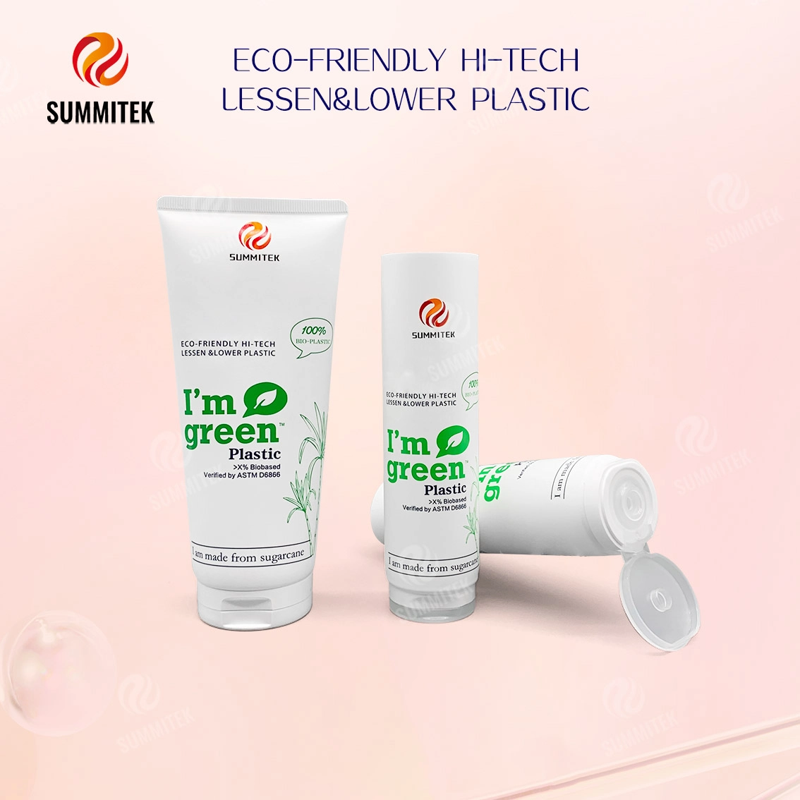 Tube PE &agrave; base de canne &agrave; sucre D35 D40 pour emballage de soins naturels de la peau