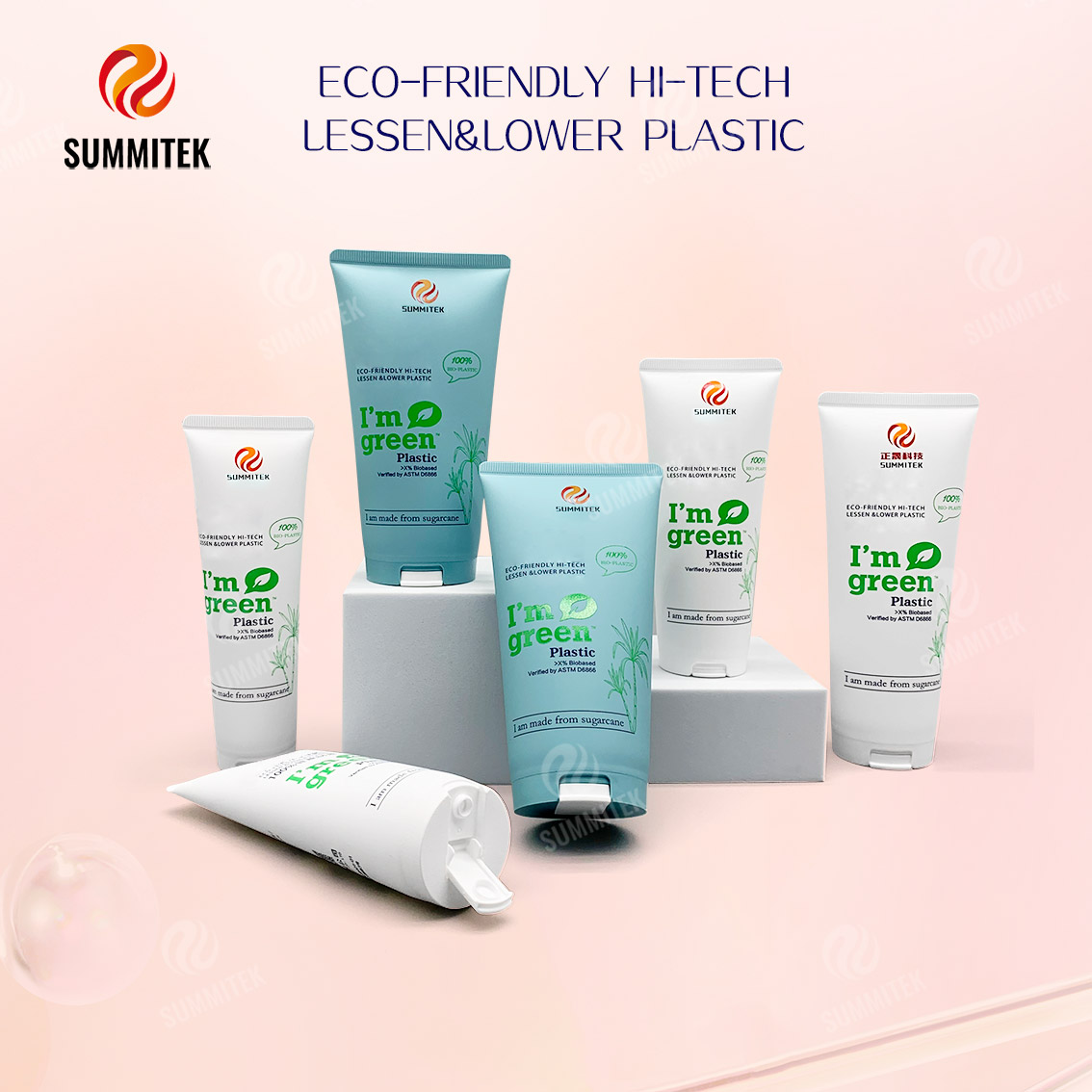 Tube PE &agrave; base de canne &agrave; sucre D35 D40 pour emballage de soins naturels de la peau