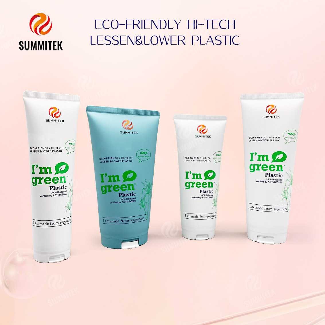 Tube PE &agrave; base de canne &agrave; sucre D35 D40 pour emballage de soins naturels de la peau