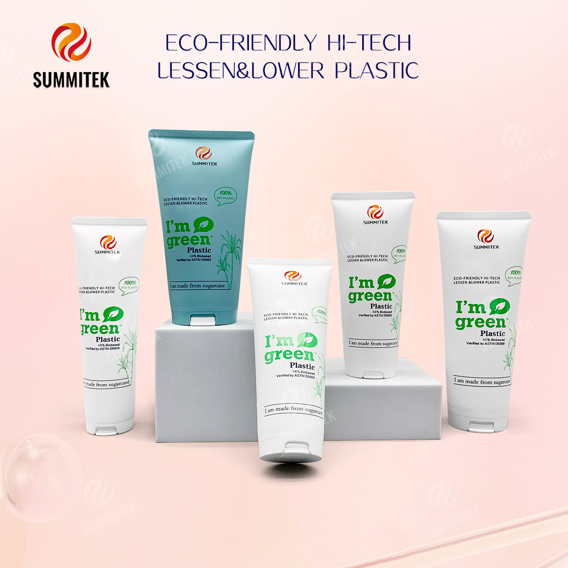 Tube PE &agrave; base de canne &agrave; sucre D35 D40 pour emballage de soins naturels de la peau