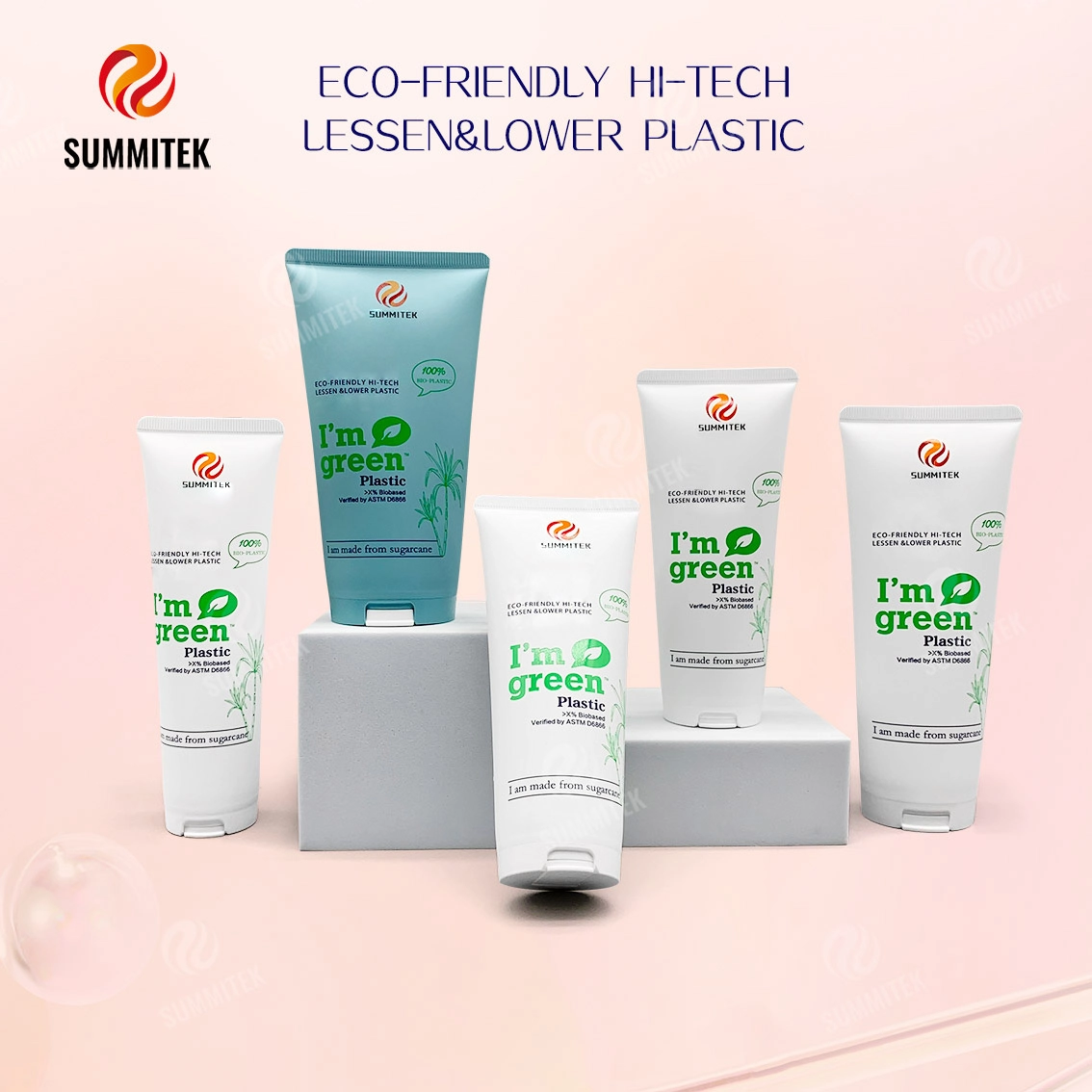 Tube PE &agrave; base de canne &agrave; sucre D35 D40 pour emballage de soins naturels de la peau