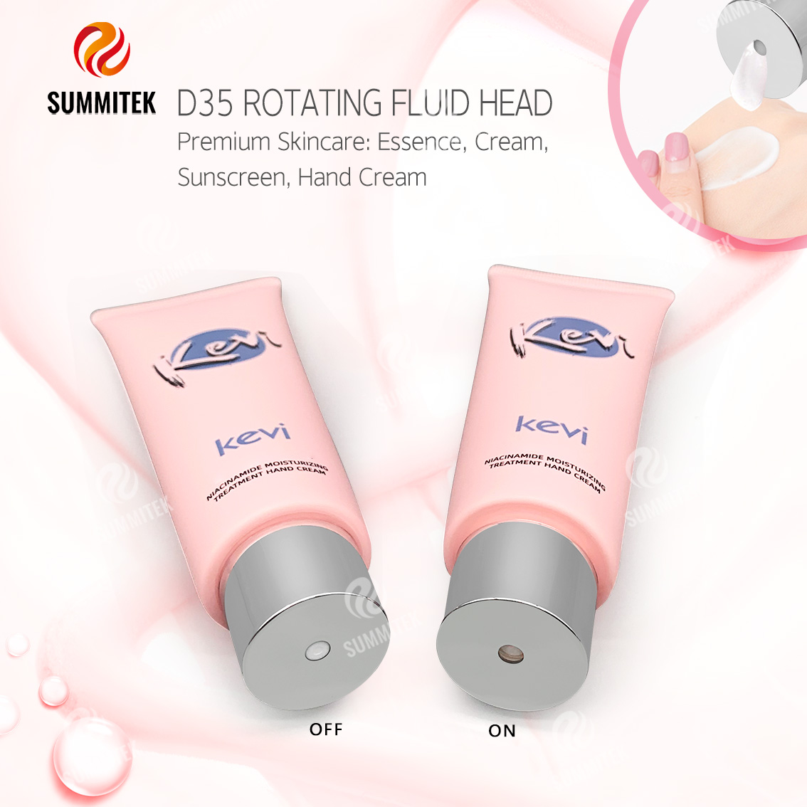 Tube de t&ecirc;te de distribution rotatif D35 | Capuchon Twist ON/OFF pour des soins de la peau haut de gamme