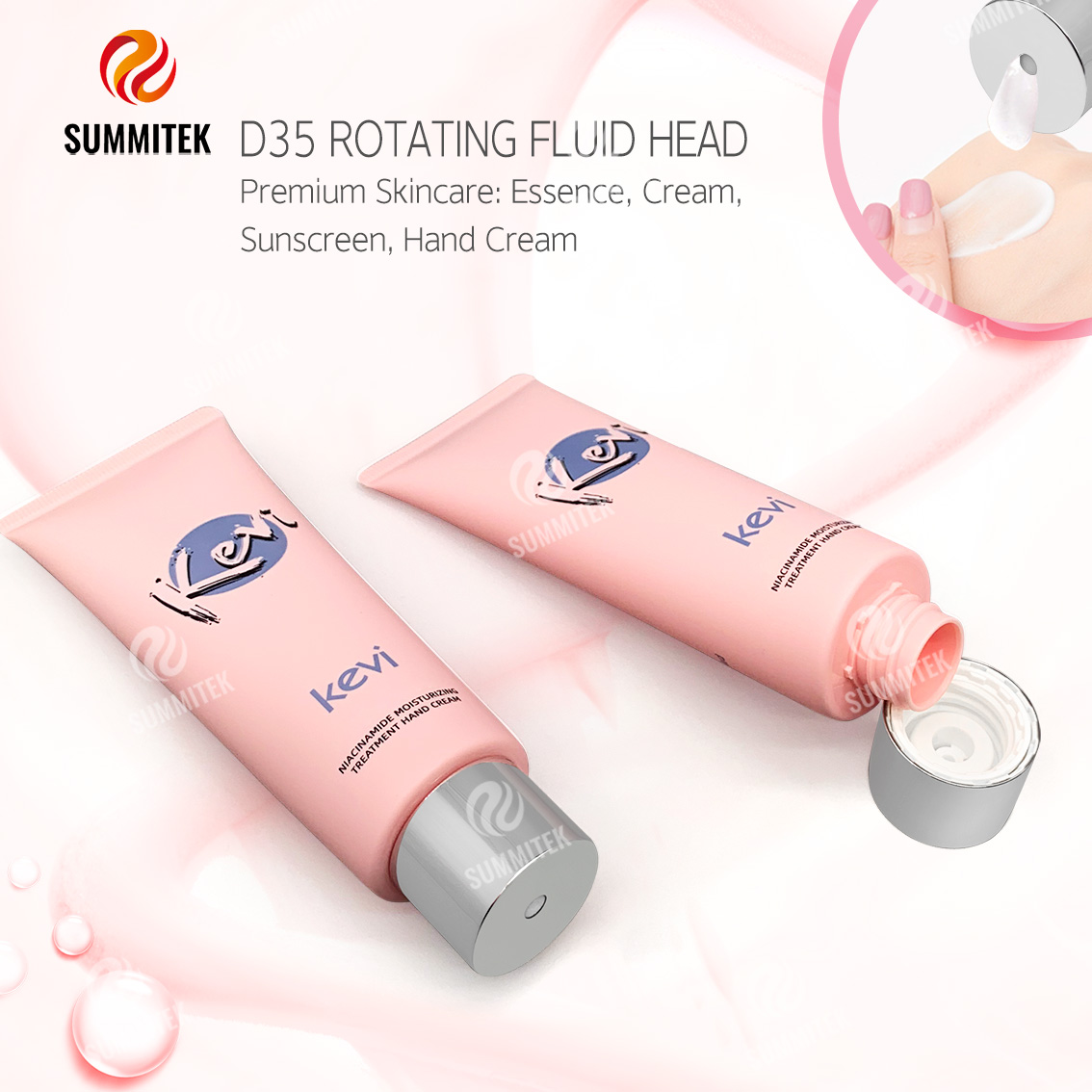Tube de t&ecirc;te de distribution rotatif D35 | Capuchon Twist ON/OFF pour des soins de la peau haut de gamme
