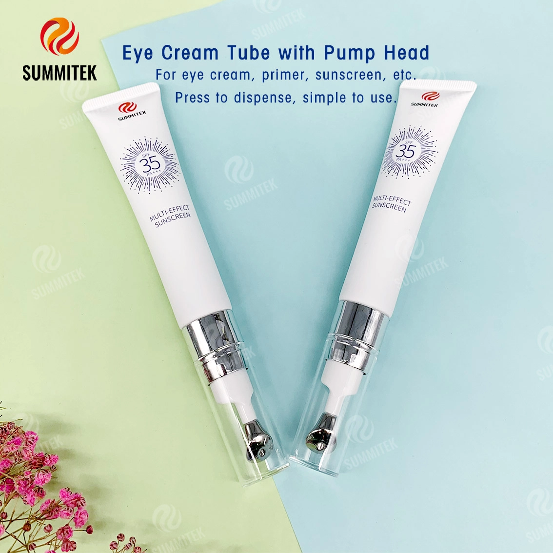 Tube de distribution de pompe D22 | Embout m&eacute;tallique rafra&icirc;chissant pour cr&egrave;me et s&eacute;rum pour les yeux