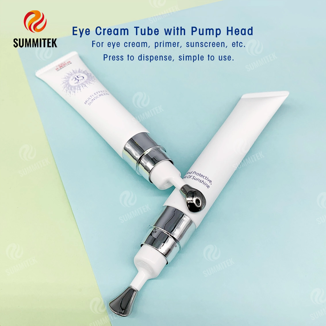 Tube de distribution de pompe D22 | Embout m&eacute;tallique rafra&icirc;chissant pour cr&egrave;me et s&eacute;rum pour les yeux