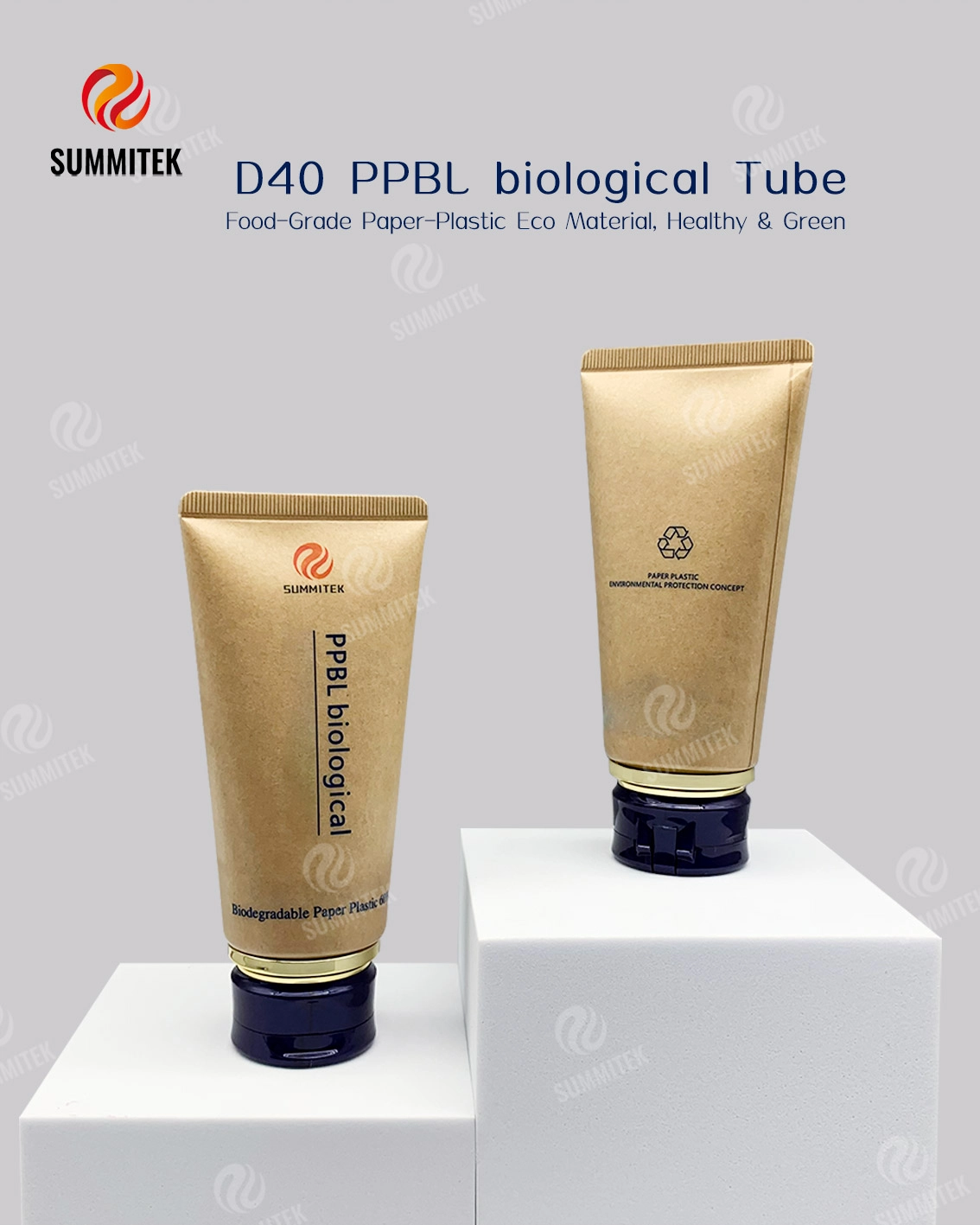 Tube stratifi&eacute; papier-plastique D40 avec 60 % de papier pour une beaut&eacute; naturelle