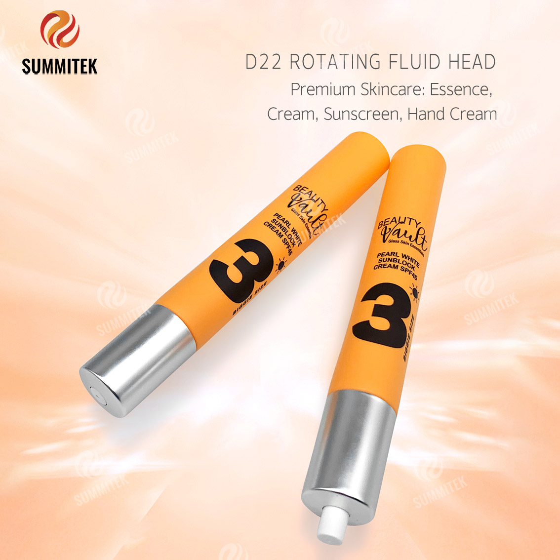 Tube distributeur rotatif D22 pour des soins de la peau haut de gamme